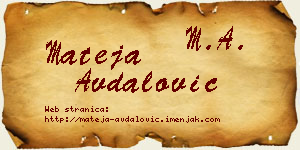 Mateja Avdalović vizit kartica
